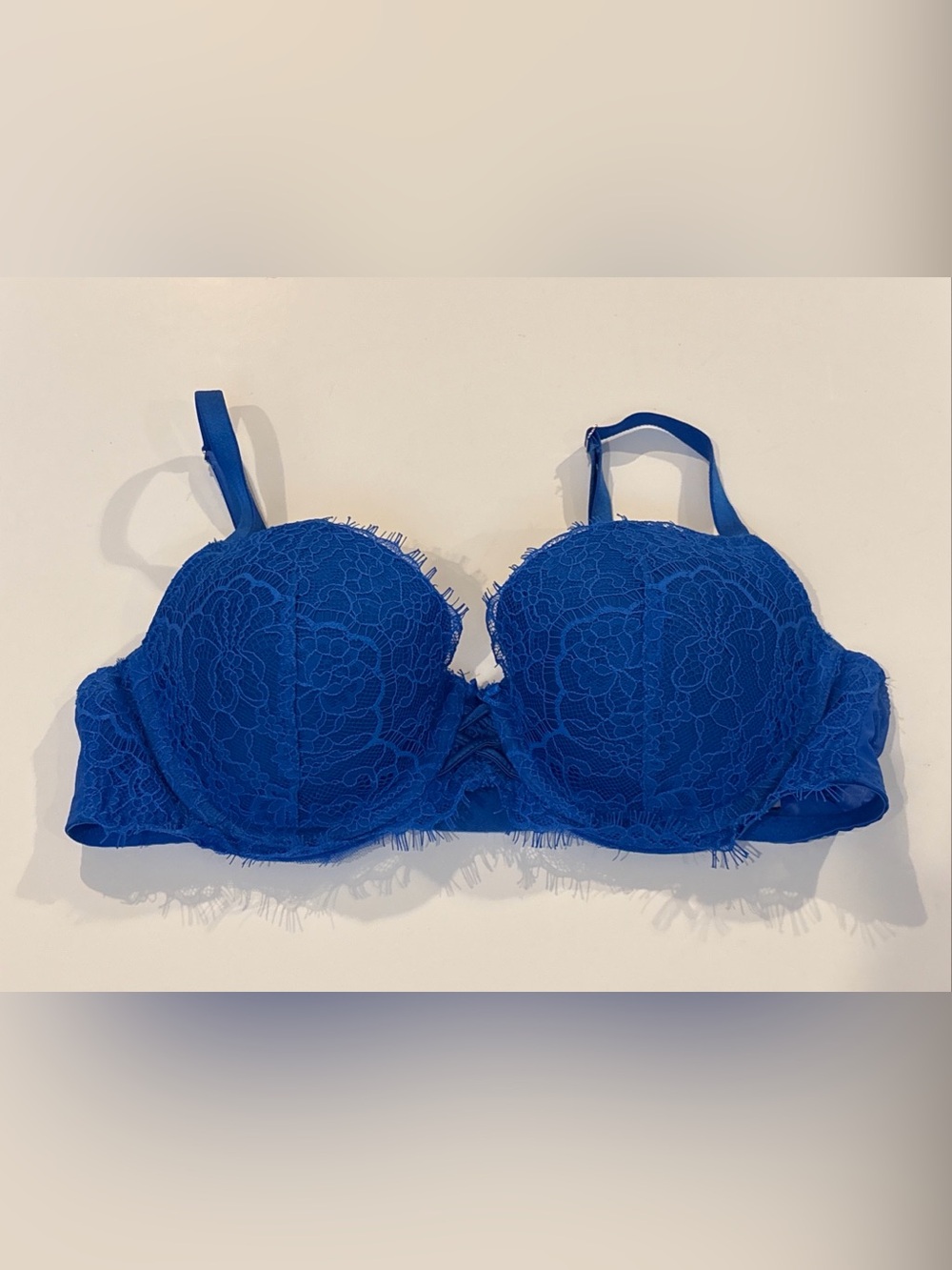 Victoria's Secret Bra Dream Angels Lined Demi Underwire Bright Blue Size 36C